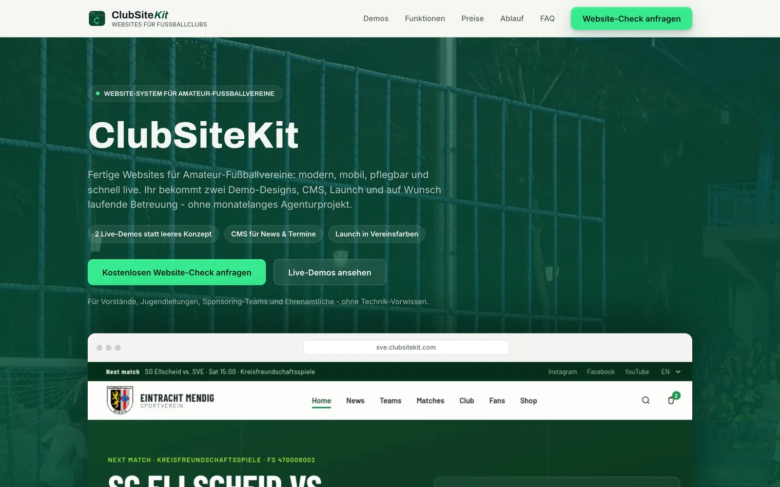 ClubSiteKit homepage